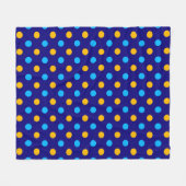 Navyblau Gelb Cyan Pünktchen-Design  Fleecedecke (Vorderseite (Horizontal))