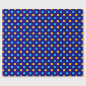 Navyblau Gelb Cyan Punkte Design Geschenkpapier (Flach)