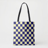 Navyblau-gelbes Karomuster Tasche (Vorderseite)