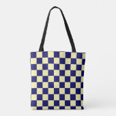 Navyblau-gelbes Karomuster Tasche (Rückseite)