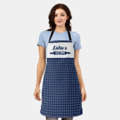 Navyblau Gingham Maßanfertigung Schürze (Getragen)