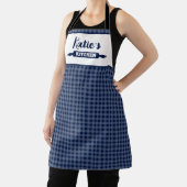 Navyblau Gingham Maßanfertigung Schürze (InSitu)