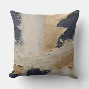 Navyblau Gold Beige Abstrakt Kissen