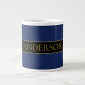 Navyblau & Gold Name Nachname oder Geschäft Jumbo-Tasse (Vorderseite)