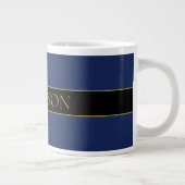 Navyblau & Gold Name Nachname oder Geschäft Jumbo-Tasse (Rechts)