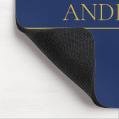 Navyblau & Gold Name Nachname oder Geschäft Mousepad (Ecke)