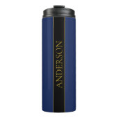 Navyblau & Gold Name Nachname oder Geschäft Thermosbecher (Vorderseite)