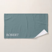 Navyblau & Grau Abstrakte Monogramm Name  Badhandtuch Set (Handtuch)