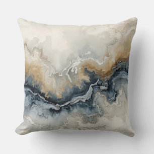 Navyblau Hellblau Braun Grau Moderne Abstraktion Kissen