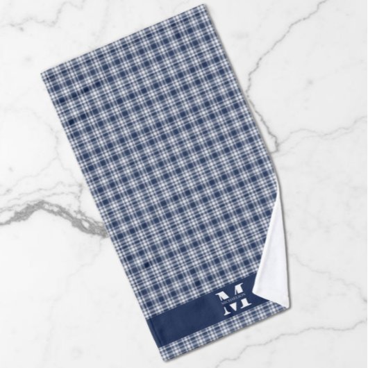 Navyblau Kariert Badhandtuch Set