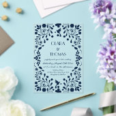 Navyblau Mexican Fiesta Acryleinladungen (In Situ (Hochzeit))