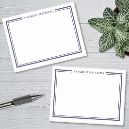 Navyblau minimalistisches Monogramm Post-it Klebezettel