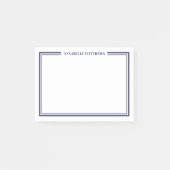 Navyblau minimalistisches Monogramm Post-it Klebezettel (Vorderseite)