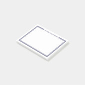 Navyblau minimalistisches Monogramm Post-it Klebezettel (angewinkelt)
