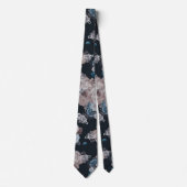 Navyblau mit Blumen Krawatte (Vorderseite)