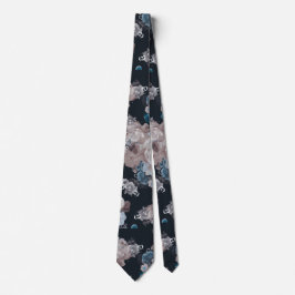 Navyblau mit Blumen Krawatte