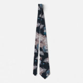Navyblau mit Blumen Krawatte (Rückseite)