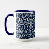 Navyblau mit Blumenmuster Tasse (Links)