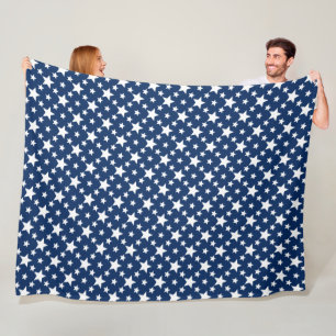Navyblau mit weißen Sternen Fleecedecke