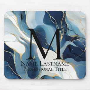 Navyblau-Monogramm Mousepad