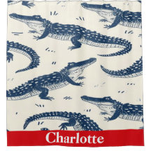 Navyblau & rote süße Krokodile 