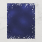 Navyblau silberner Glitter-Hochzeitsbar-Menü (Rückseite)
