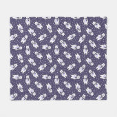 Navyblau süßes Schnee-Eisbär-Muster Fleecedecke (Vorderseite (Horizontal))