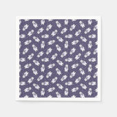 Navyblau süßes Schnee-Eisbär-Muster Serviette (Vorderseite)