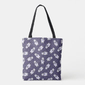 Navyblau süßes Schnee-Eisbär-Muster Tasche (Rückseite)