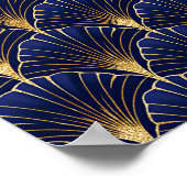 Navyblau und Gold Art Deco Poster (Ecke)