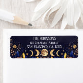 Navyblau und Gold Celestial Mondphase (Insitu)