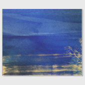 Navyblau und Gold Geschenkpapier (Flach)