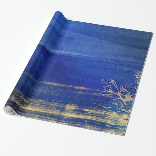 Navyblau und Gold Geschenkpapier (Ungerollt)