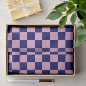 Navyblau- und Hellrosa-Karo-Muster Seidenpapier (Geschenk)