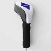 Navyblau und weißes individuelles Monogramm Golf Headcover (angewinkelt)