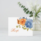 Navyblau & verbranntes Orange Postkarte (Stehend Vorderseite)