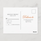 Navyblau & verbranntes Orange Postkarte (Rückseite)