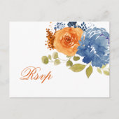 Navyblau & verbranntes Orange Postkarte (Vorderseite)