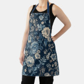 Navyblau vintage Blumen Botanik Muster Schürze (InSitu)