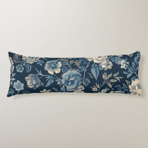 Navyblau vintage Blumen Botanik Muster Seitenschläferkissen