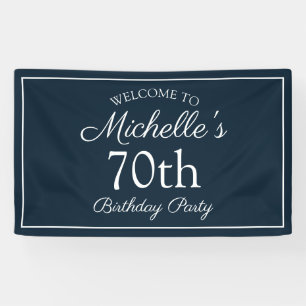 Navyblau-weiße 70. Geburtstagsfeier Banner