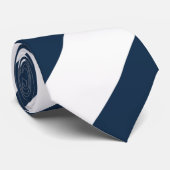 Navyblau-weiße Streifen Krawatte (Gerollt)
