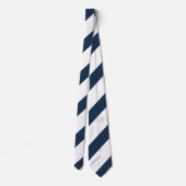 Navyblau-weiße Streifen Krawatte (Rückseite)
