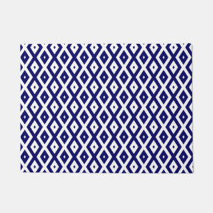 Navyblau-weißes Rautenmuster Fußmatte