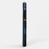 Navyblaue Achat-Geode Gold-Monogramm Case-Mate iPhone Hülle (Hinten/Rechts)
