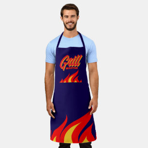 Navyblaue BBQ-Schürze mit roten heißen Feuerflamme Schürze