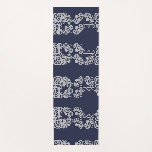 Navyblaue beruhigende Yogamatte mit Muster (Vorderseite)