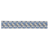 Navyblaue Blumen Elfenbein Blumen Tischläufer (Horizontal)