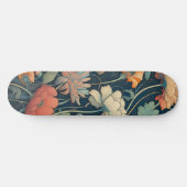Navyblaue Blumen Skateboard (Horizontal)