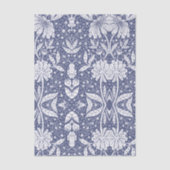 Navyblaue Blumengebilde im William-Morris-Stil Seidenpapier (Vorderseite)